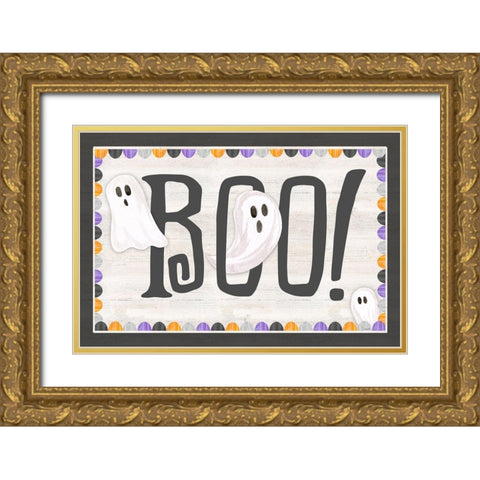 Sit a Spell Sentiment landscape I-Boo Gold Ornate Wood Framed Art Print with Double Matting by Reed, Tara