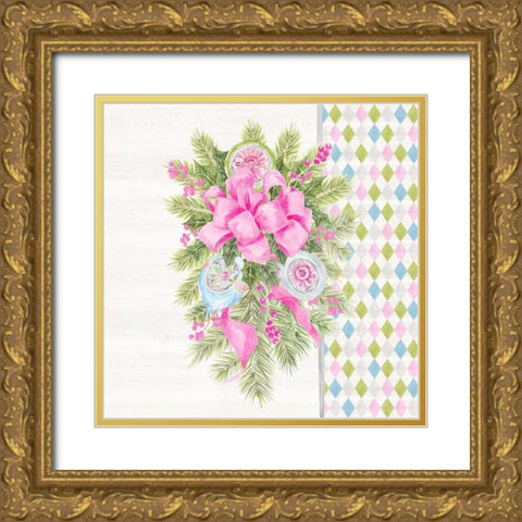 Vintage Christmas V Gold Ornate Wood Framed Art Print with Double Matting by Reed, Tara