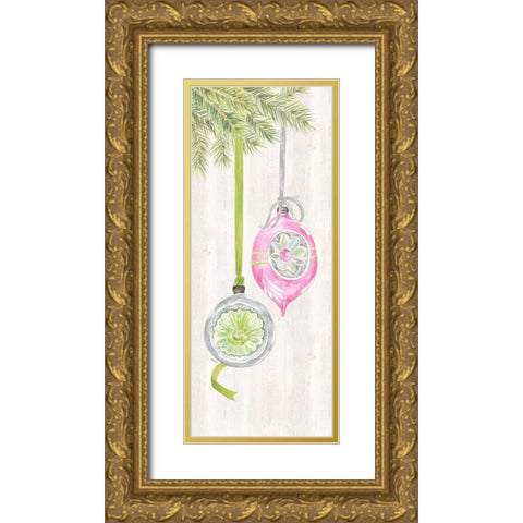 Vintage Christmas vertical III Gold Ornate Wood Framed Art Print with Double Matting by Reed, Tara