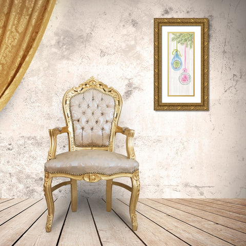 Vintage Christmas vertical IV Gold Ornate Wood Framed Art Print with Double Matting by Reed, Tara