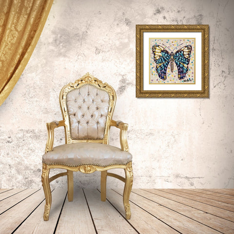 Pop Butterfly II Gold Ornate Wood Framed Art Print with Double Matting by Augustine, Jodi