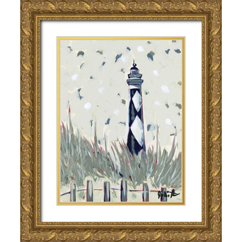 Pop Lighthouse I Gold Ornate Wood Framed Art Print with Double Matting by Augustine, Jodi
