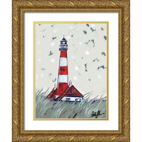 Pop Lighthouse II Gold Ornate Wood Framed Art Print with Double Matting by Augustine, Jodi