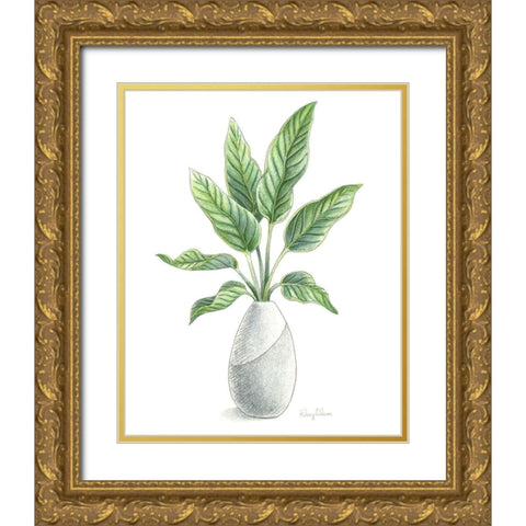 Potted Exotics IV Gold Ornate Wood Framed Art Print with Double Matting by Wilson, Kelsey