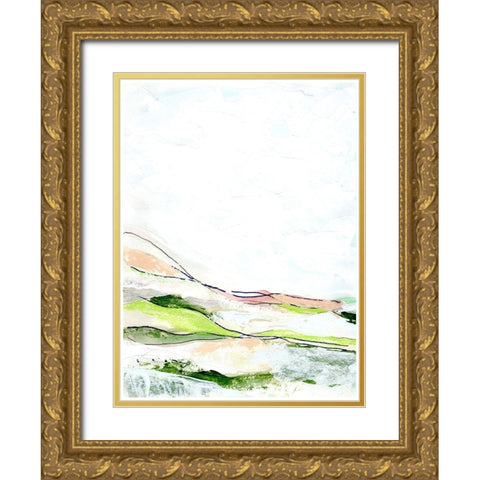 Minimal Landscape green I Gold Ornate Wood Framed Art Print with Double Matting by Chapman, Marcy