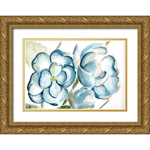 Morning Magnolias Gold Ornate Wood Framed Art Print with Double Matting by Chapman, Marcy