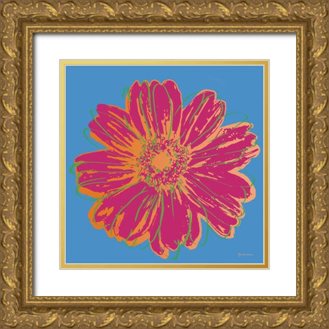 Flower Pop Art I Gold Ornate Wood Framed Art Print with Double Matting by Cusson, Marie Elaine
