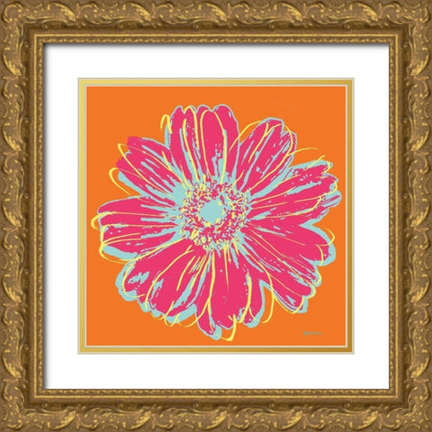 Flower Pop Art III Gold Ornate Wood Framed Art Print with Double Matting by Cusson, Marie Elaine