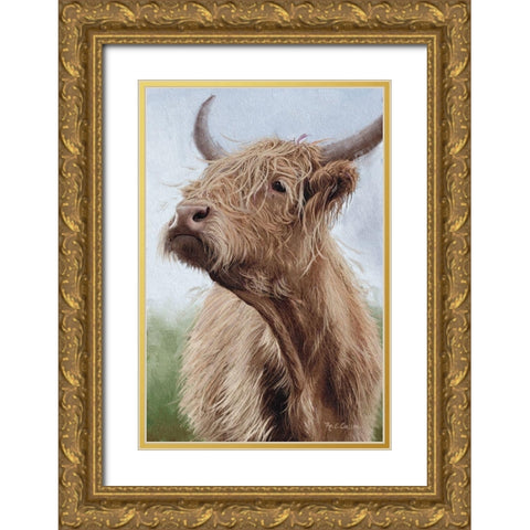 Highland portrait I Gold Ornate Wood Framed Art Print with Double Matting by Cusson, Marie Elaine