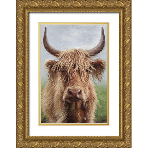 Highland portrait II Gold Ornate Wood Framed Art Print with Double Matting by Cusson, Marie Elaine