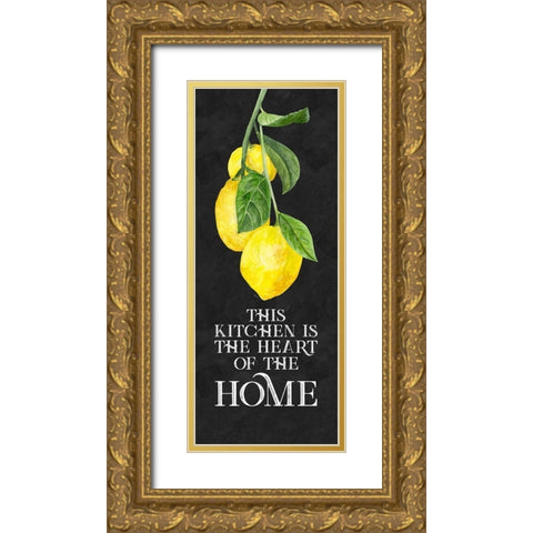 Live with Zest sentiment vertical II-Heart of Home Gold Ornate Wood Framed Art Print with Double Matting by Reed, Tara