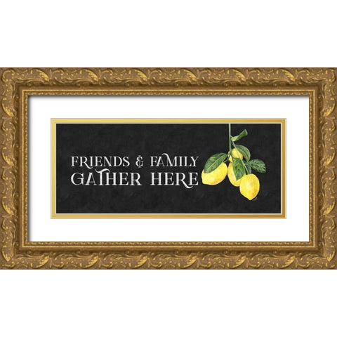 Live with Zest sentiment panel II-Friends And Family Gold Ornate Wood Framed Art Print with Double Matting by Reed, Tara