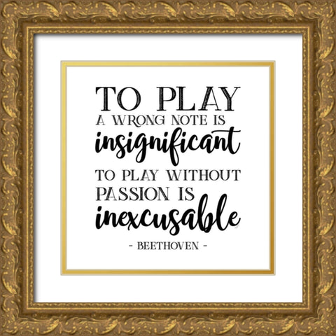 Moved by Music I-Beethoven Gold Ornate Wood Framed Art Print with Double Matting by Reed, Tara