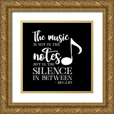 Moved by Music black II-Mozart Gold Ornate Wood Framed Art Print with Double Matting by Reed, Tara