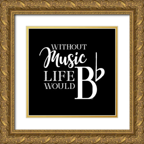 Moved by Music black V-Be Flat Gold Ornate Wood Framed Art Print with Double Matting by Reed, Tara