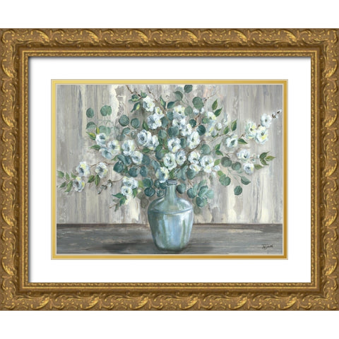 Apple Blossom Jug Gold Ornate Wood Framed Art Print with Double Matting by Tre Sorelle Studios