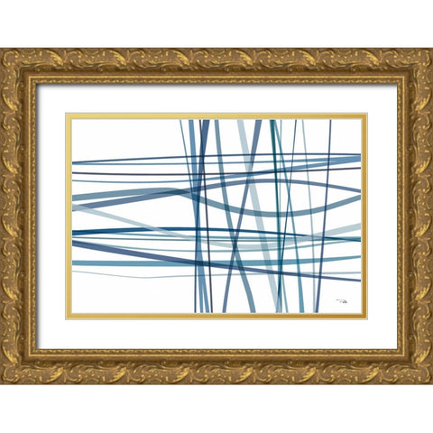 Connected Gold Ornate Wood Framed Art Print with Double Matting by PELA