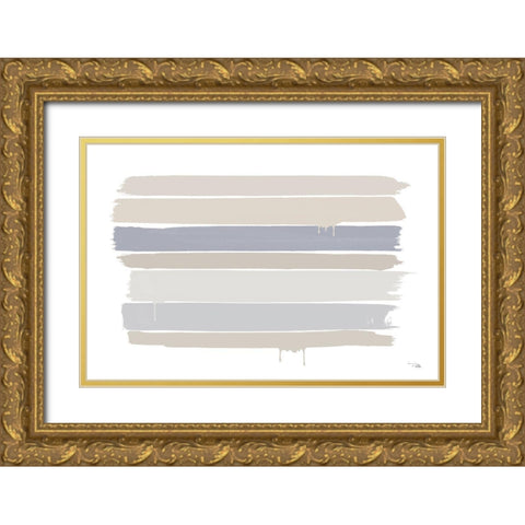 Light  Strokes Gold Ornate Wood Framed Art Print with Double Matting by PELA