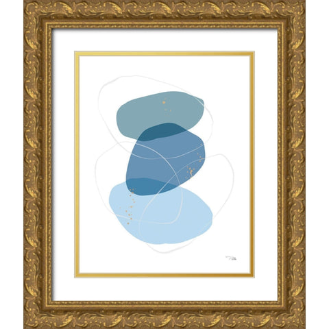 Organic  Circles II Gold Ornate Wood Framed Art Print with Double Matting by PELA