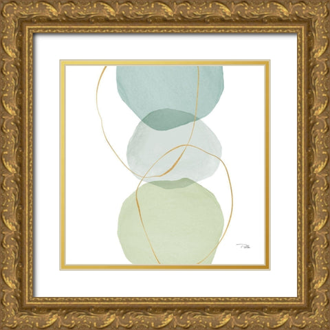 Pastel  Circles II Gold Ornate Wood Framed Art Print with Double Matting by PELA