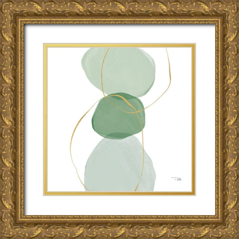 Pastel  Circles III Gold Ornate Wood Framed Art Print with Double Matting by PELA