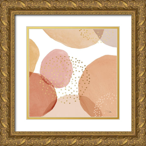 Pebbles  III Gold Ornate Wood Framed Art Print with Double Matting by PELA