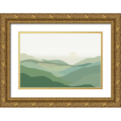 Mountain  High Gold Ornate Wood Framed Art Print with Double Matting by PELA
