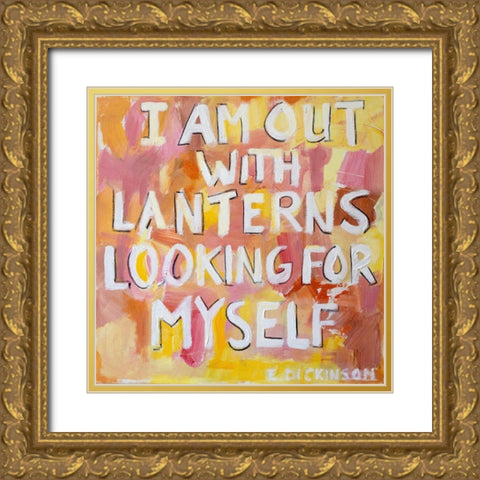 Out  with Lanterns Gold Ornate Wood Framed Art Print with Double Matting by Marie, Susanne