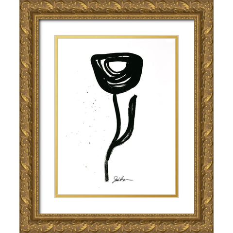 Inked Florals I Gold Ornate Wood Framed Art Print with Double Matting by Augustine, Jodi