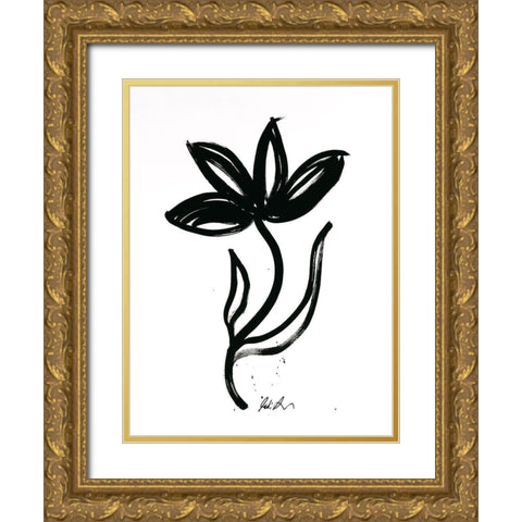 Inked Florals II Gold Ornate Wood Framed Art Print with Double Matting by Augustine, Jodi