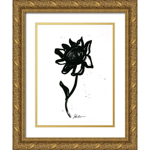 Inked Florals III Gold Ornate Wood Framed Art Print with Double Matting by Augustine, Jodi
