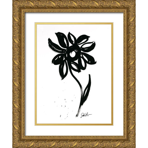 Inked Florals VI Gold Ornate Wood Framed Art Print with Double Matting by Augustine, Jodi