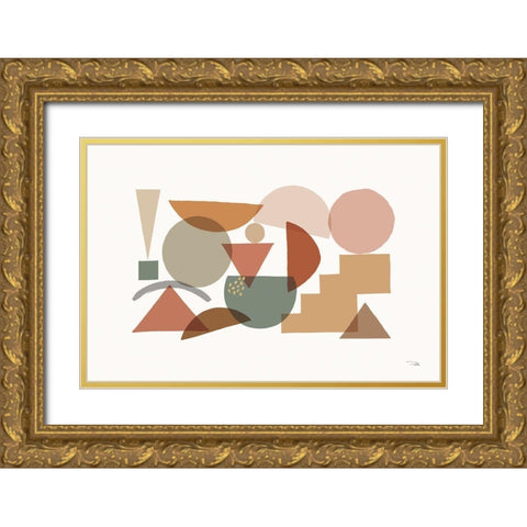 Geo Metrical I Gold Ornate Wood Framed Art Print with Double Matting by Pela