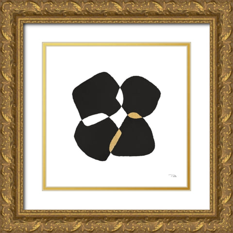Noir And Blanc III Gold Ornate Wood Framed Art Print with Double Matting by Pela