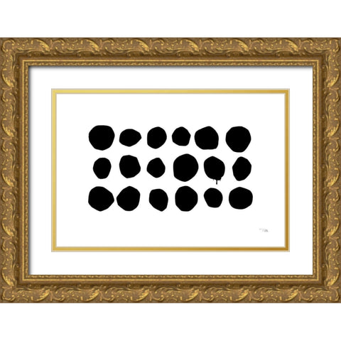Simple Dots I Gold Ornate Wood Framed Art Print with Double Matting by Pela