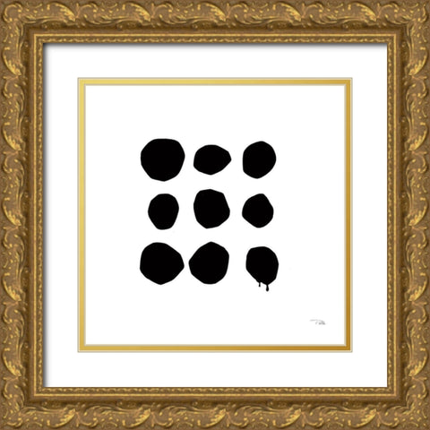 Simple Dots II Gold Ornate Wood Framed Art Print with Double Matting by Pela