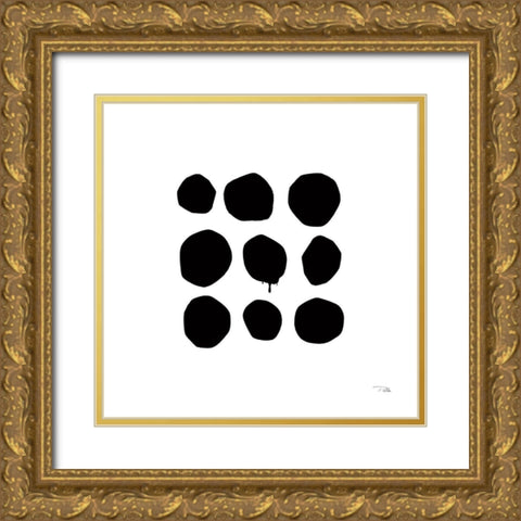 Simple Dots III Gold Ornate Wood Framed Art Print with Double Matting by Pela