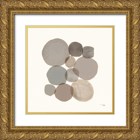 Stone Echoes neutral III Gold Ornate Wood Framed Art Print with Double Matting by Pela