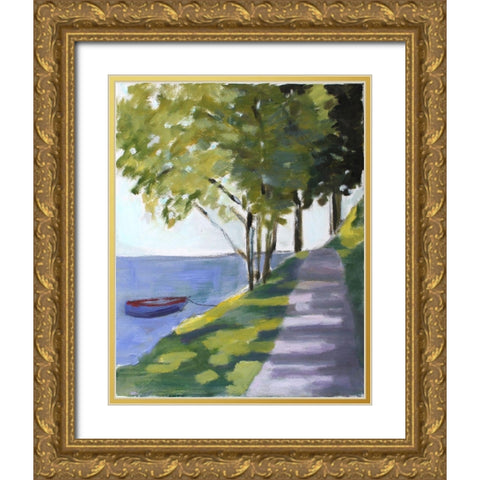 Summers Day Gold Ornate Wood Framed Art Print with Double Matting by Marie, Susanne