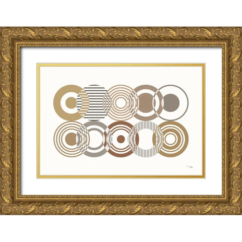 Deco Retro earth I Gold Ornate Wood Framed Art Print with Double Matting by Pela