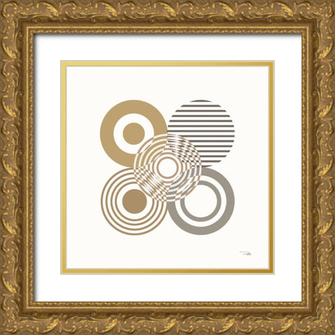 Deco Retro earth II Gold Ornate Wood Framed Art Print with Double Matting by Pela