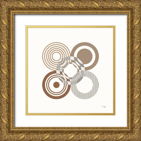 Deco Retro earth III Gold Ornate Wood Framed Art Print with Double Matting by Pela