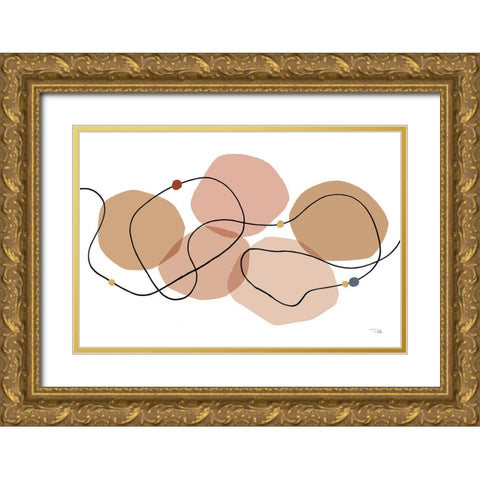 Sinuous Trajectory blush I Gold Ornate Wood Framed Art Print with Double Matting by Pela