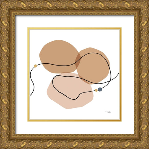 Sinuous Trajectory blush II Gold Ornate Wood Framed Art Print with Double Matting by Pela