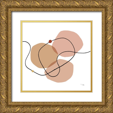 Sinuous Trajectory blush III Gold Ornate Wood Framed Art Print with Double Matting by Pela