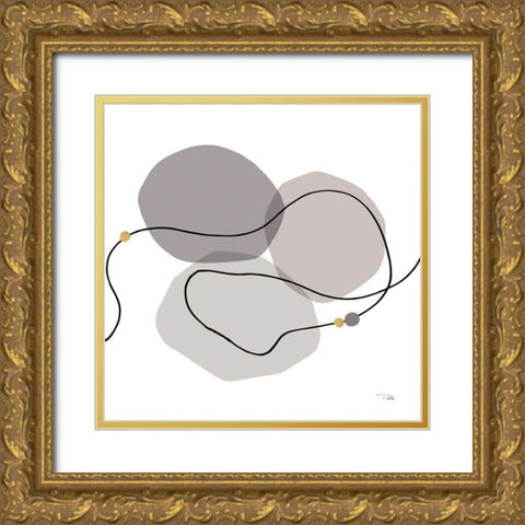 Sinuous Trajectory grey II Gold Ornate Wood Framed Art Print with Double Matting by Pela