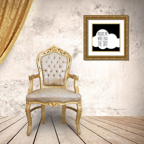 In Black And White Music VI-Kiss the Sky Gold Ornate Wood Framed Art Print with Double Matting by JC Designs