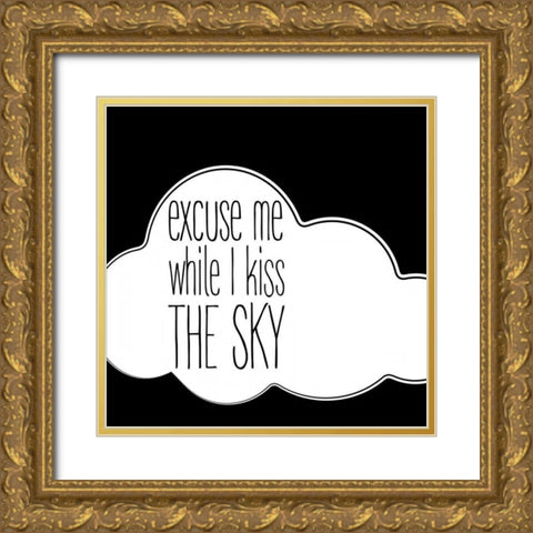 In Black And White Music VI-Kiss the Sky Gold Ornate Wood Framed Art Print with Double Matting by JC Designs