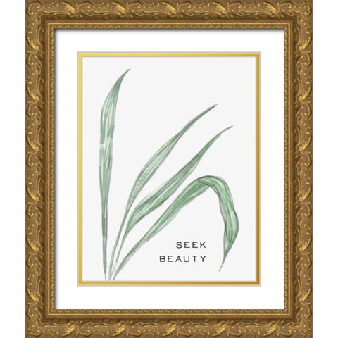 Serene Sentiment VII-Seek Beauty Gold Ornate Wood Framed Art Print with Double Matting by HM Design