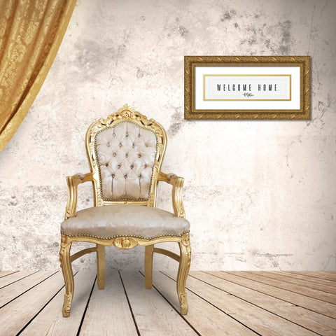 Simple Nature V-Welcome Home Gold Ornate Wood Framed Art Print with Double Matting by HM Design